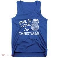 Funny OWL Be Home For Christmas Tank Top thumb 0