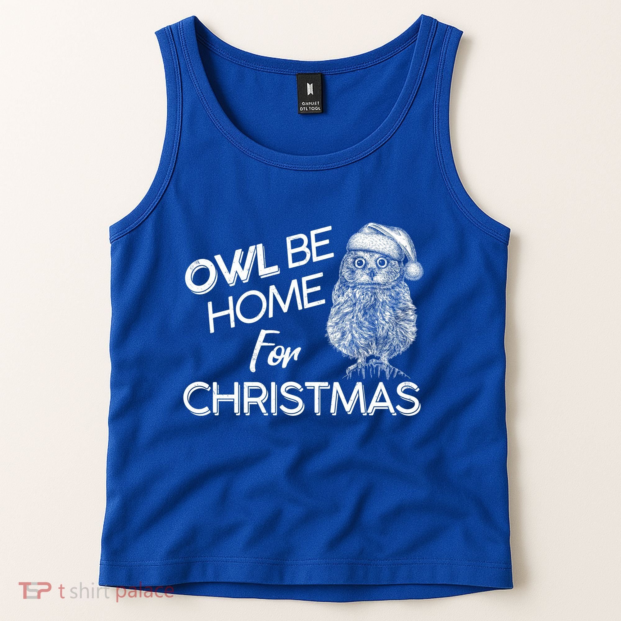 Funny OWL Be Home For Christmas Tank Top
