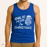 Funny OWL Be Home For Christmas Tank Top thumb 3