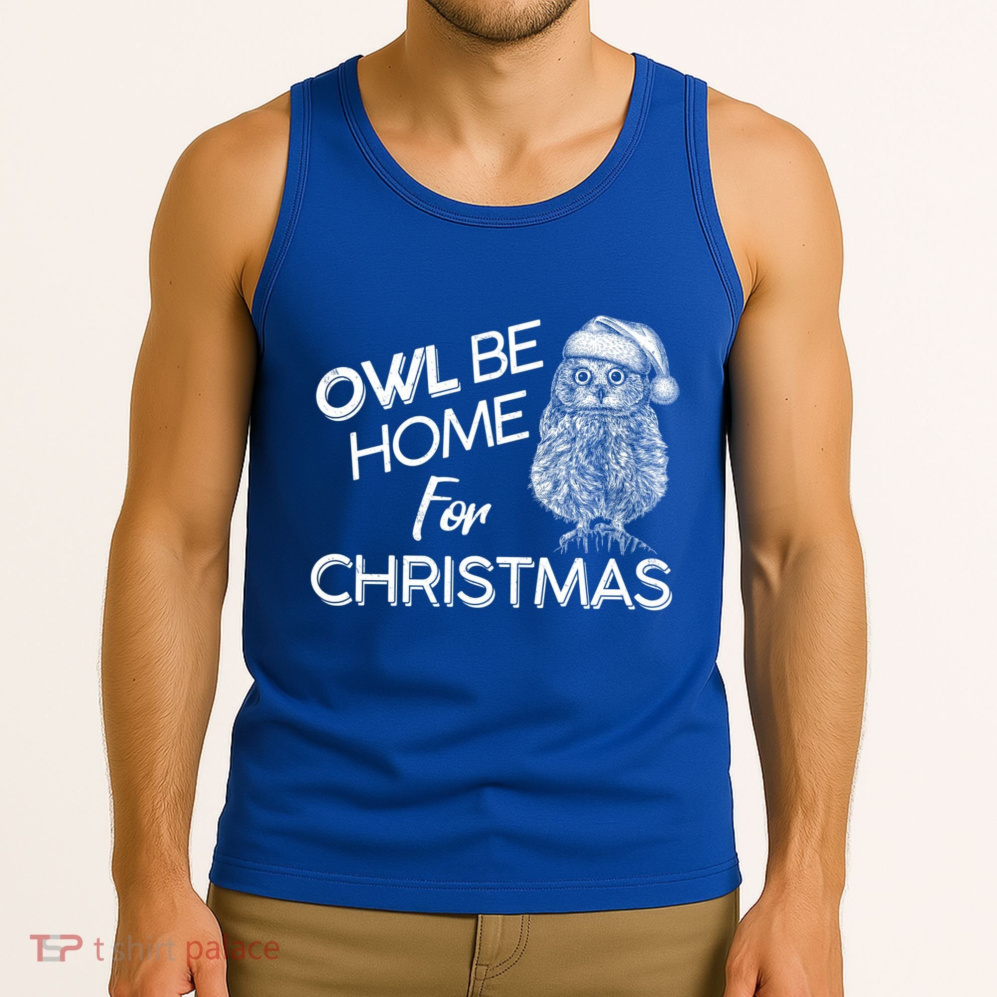Funny OWL Be Home For Christmas Tank Top