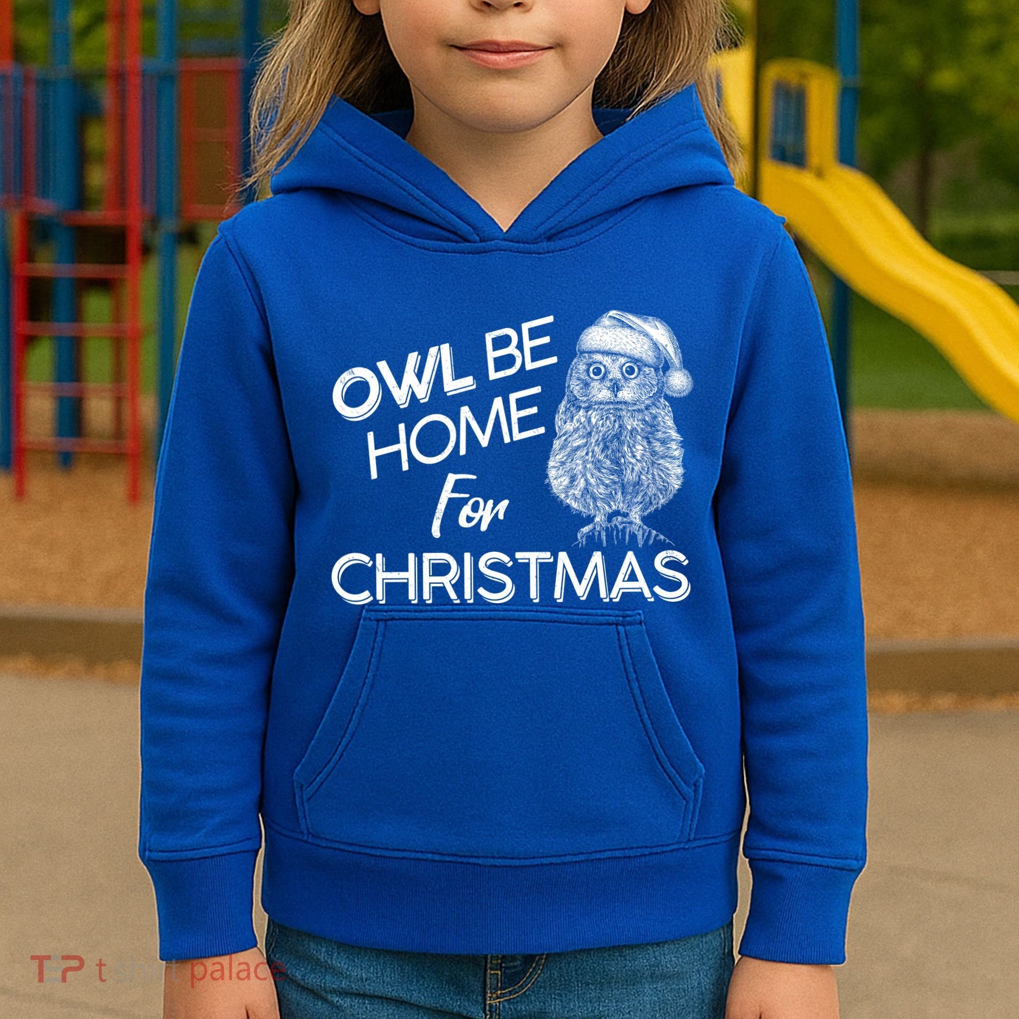 Funny OWL Be Home For Christmas Kids Hoodie