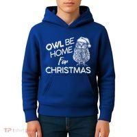 Funny OWL Be Home For Christmas Kids Hoodie thumb 4