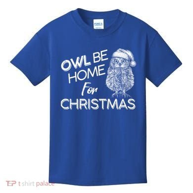 Funny OWL Be Home For Christmas Kids T-Shirt