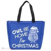 Funny OWL Be Home For Christmas Tote Bag thumb 0