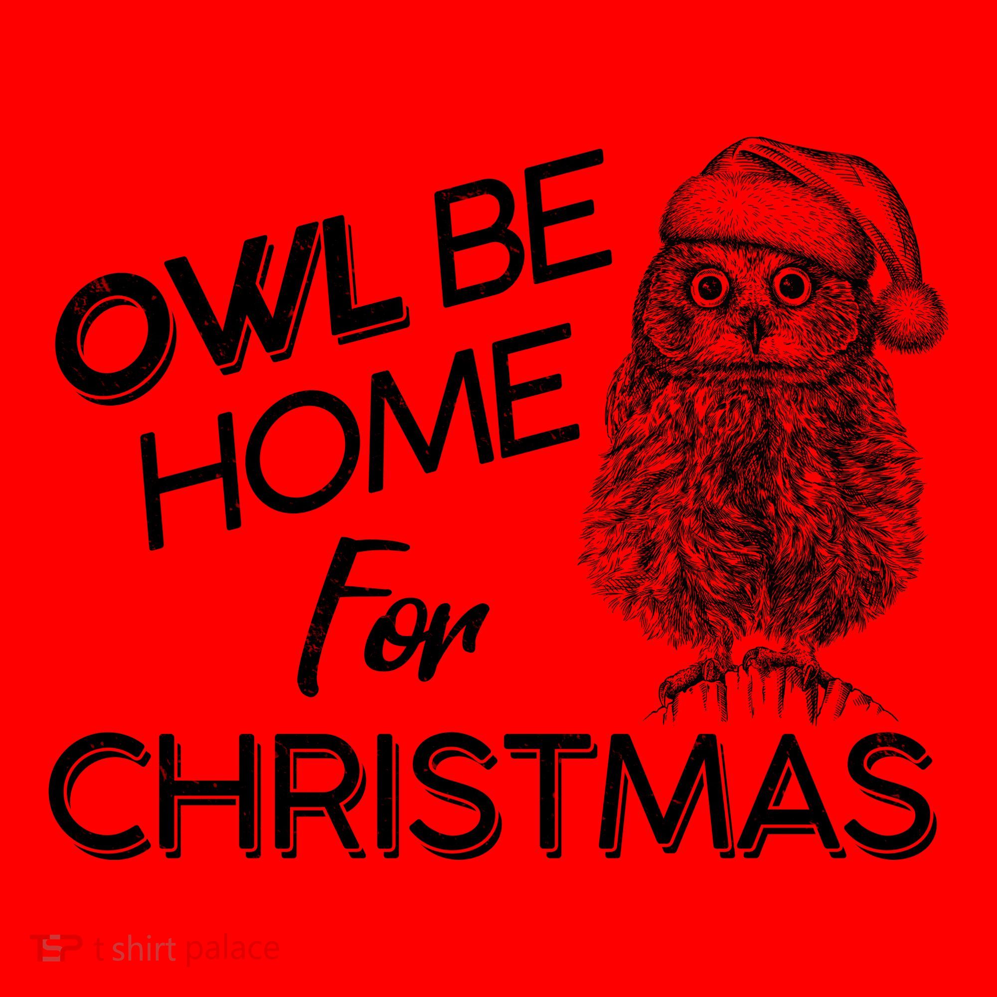Funny OWL Be Home For Christmas Santa Hat