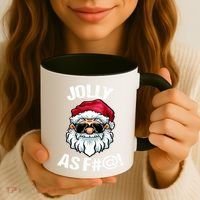 Funny Offensive Christmas Jolly As Fuck Classic Coffee Mug thumb 3