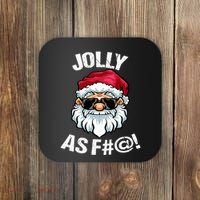 Funny Offensive Christmas Jolly As Fuck Classic Coaster thumb 0