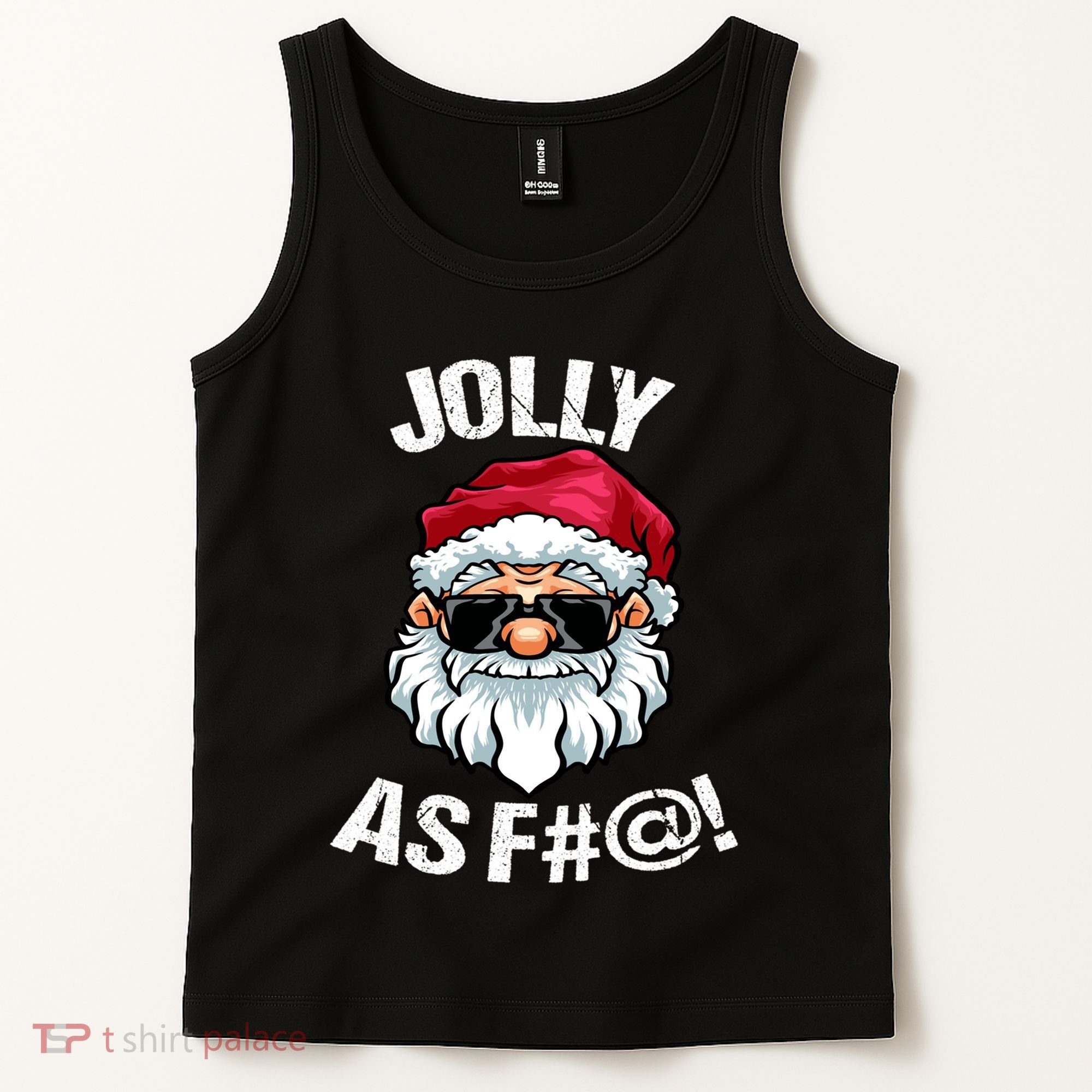 Funny Offensive Christmas Jolly As Fuck Classic Tank Top