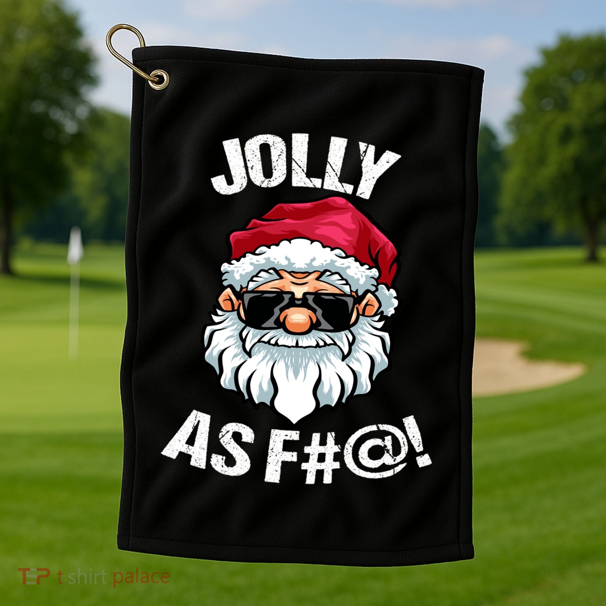 Funny Offensive Christmas Jolly As Fuck Classic Golf Towel