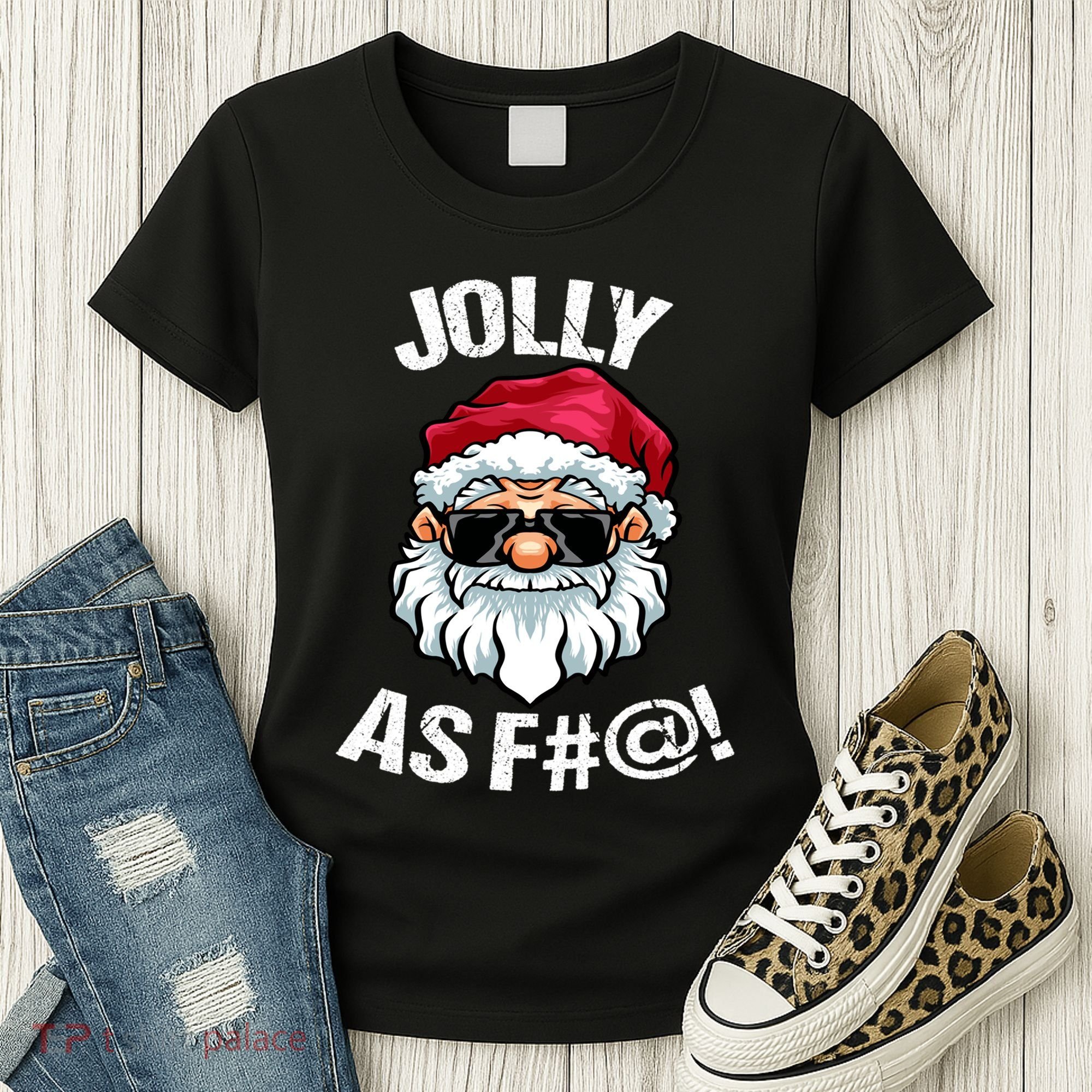 Funny Offensive Christmas Jolly As Fuck Classic Women's T-Shirt