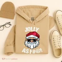 Funny Offensive Christmas Jolly As Fuck Classic Hoodie thumb 4