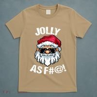 Funny Offensive Christmas Jolly As Fuck Classic T-Shirt thumb 5