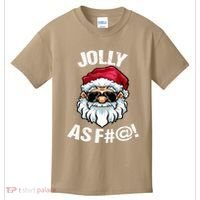 Funny Offensive Christmas Jolly As Fuck Classic Kids T-Shirt thumb 0