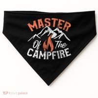 Funny Outdoor Camping Funny Gift Master Of Campfire Cute Gift USA-Made Doggie Bandana thumb 0