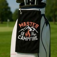 Funny Outdoor Camping Funny Gift Master Of Campfire Cute Gift Golf Towel thumb 2