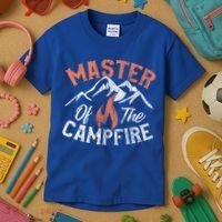 Funny Outdoor Camping Funny Gift Master Of Campfire Cute Gift Kids T-Shirt thumb 3