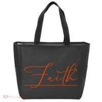 Faith Orange Christian Tote Bag thumb 0