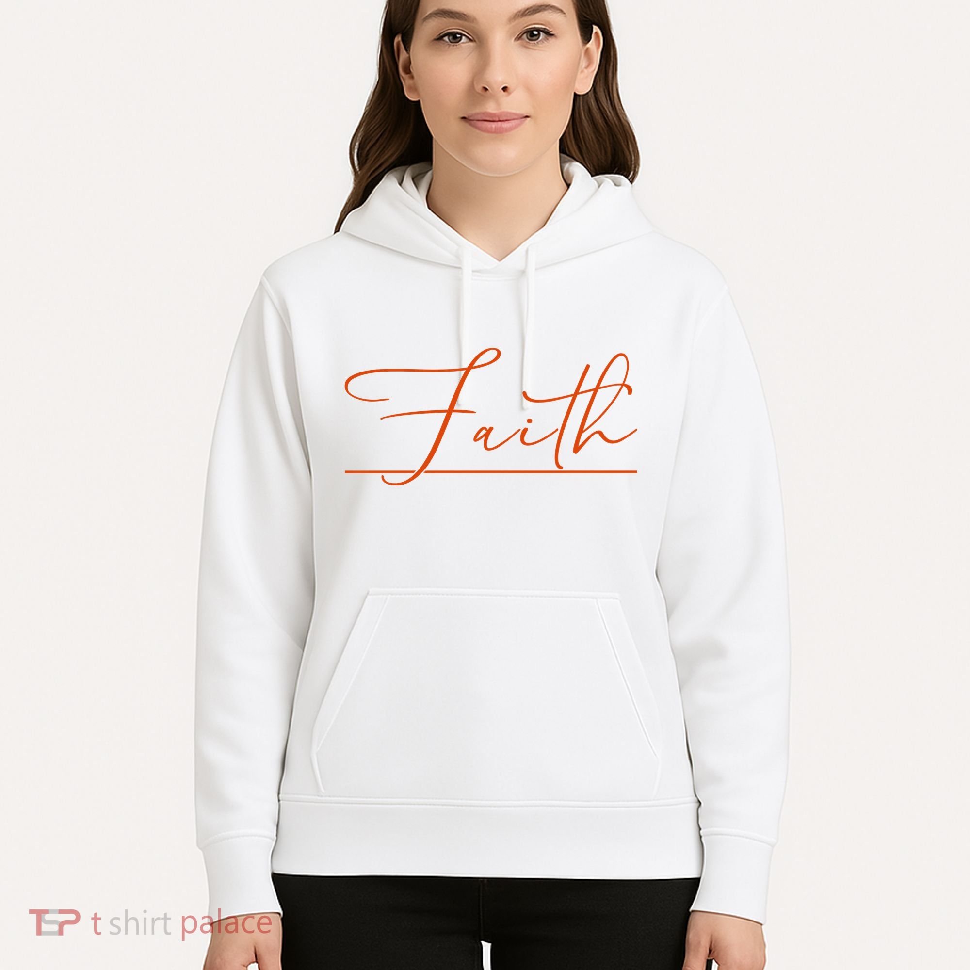Faith Orange Christian Hoodie