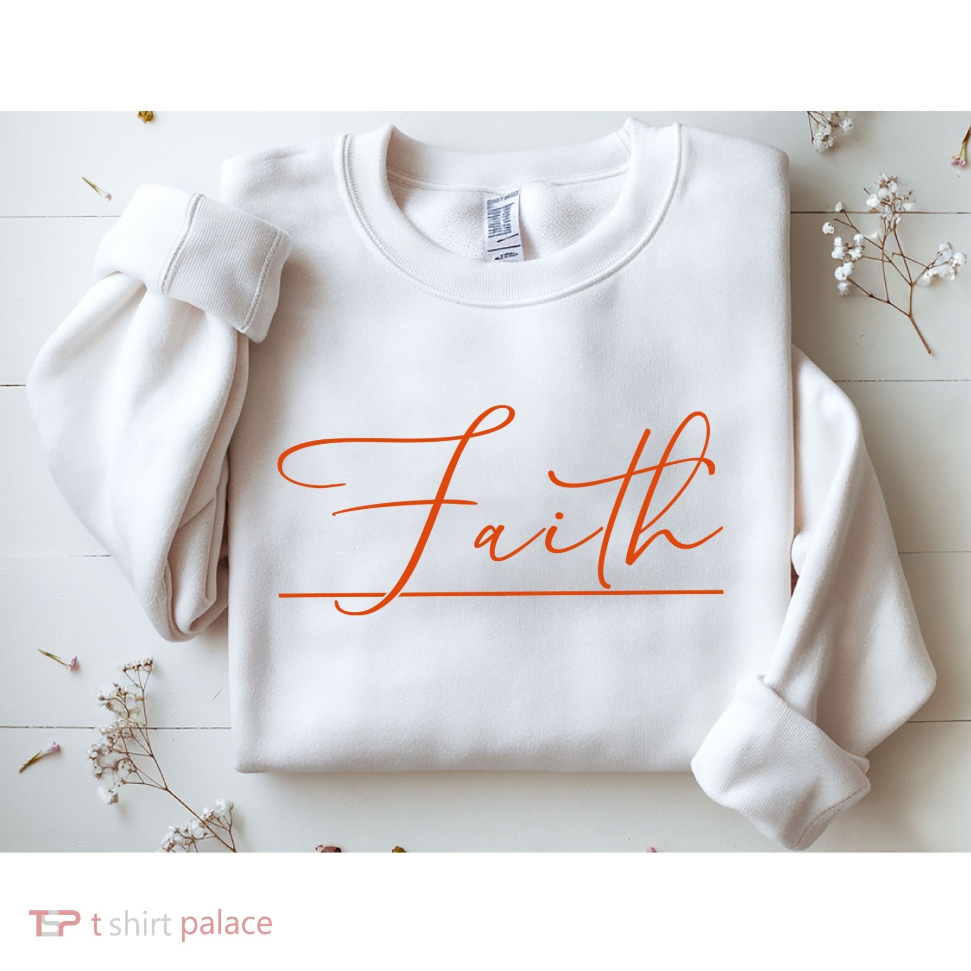 Faith Orange Christian Sweatshirt