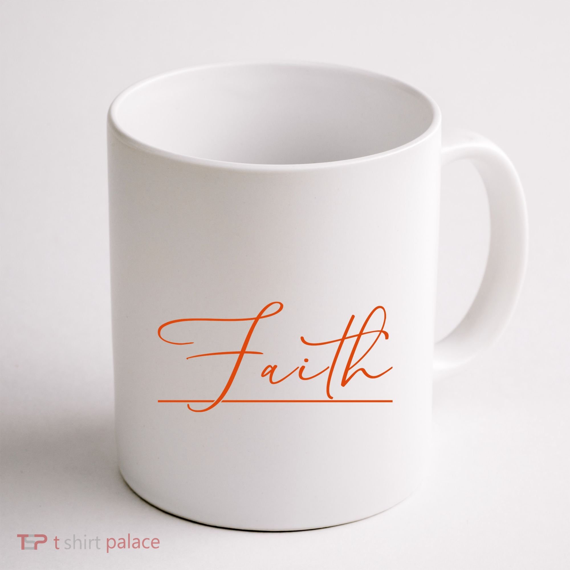 Faith Orange Christian Coffee Mug
