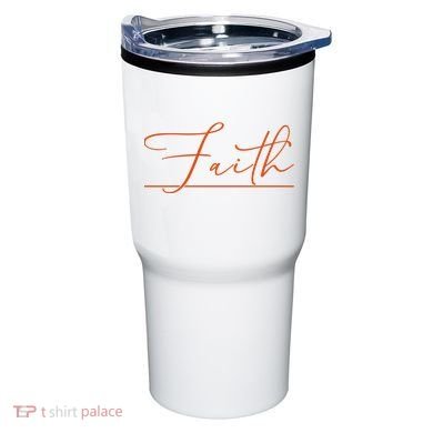Faith Orange Christian Tumbler