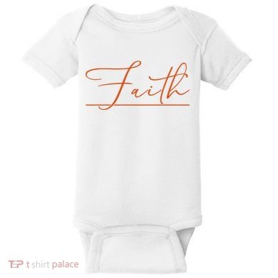Faith Orange Christian Baby Bodysuit