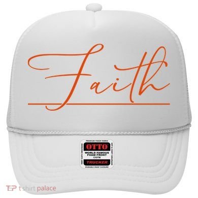Faith Orange Christian Hat