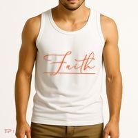 Faith Orange Christian Tank Top thumb 3