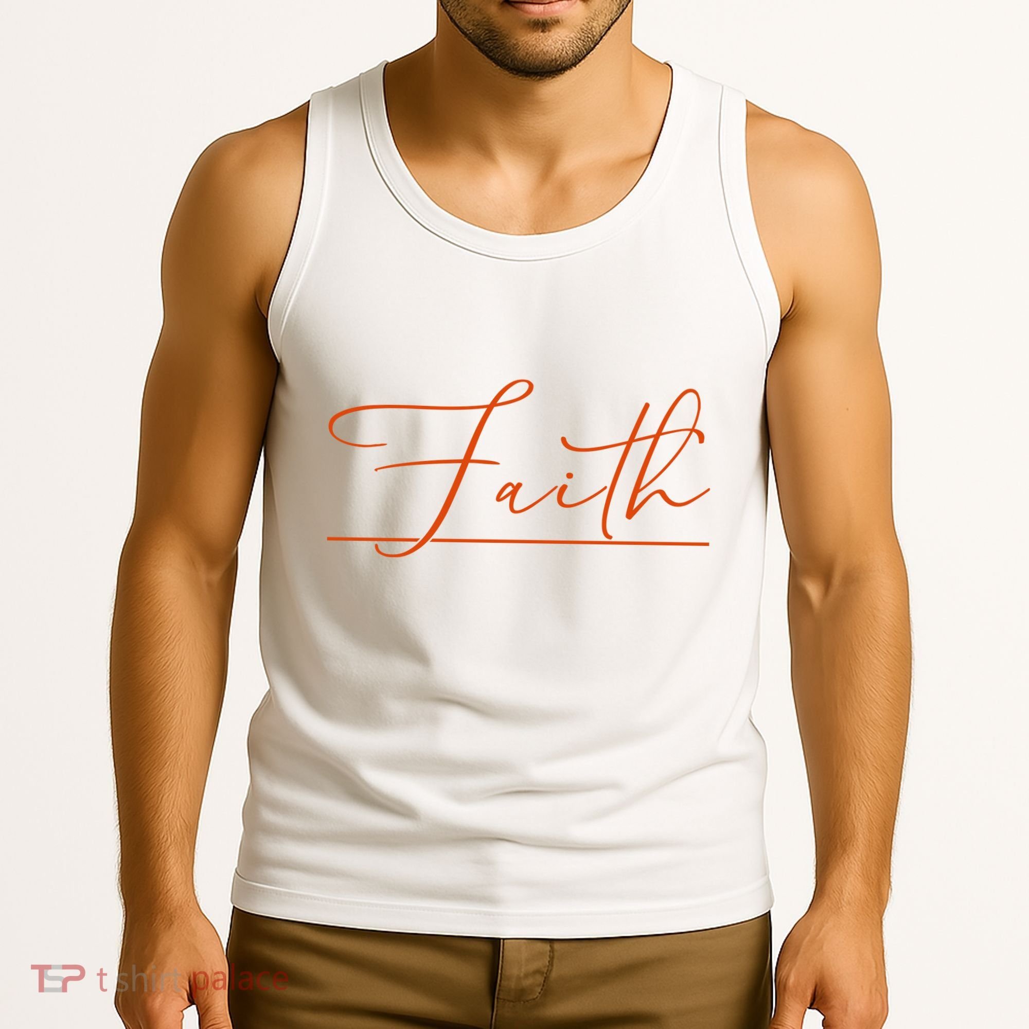 Faith Orange Christian Tank Top