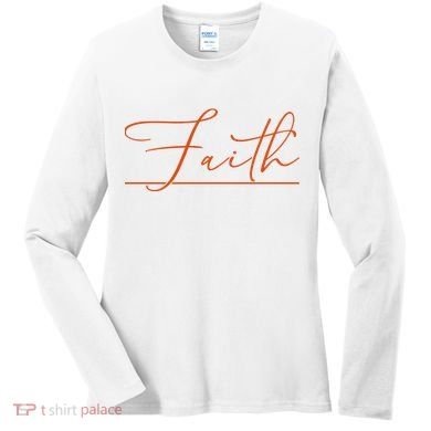 Faith Orange Christian Women's Long Sleeve Shirt