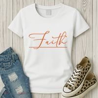 Faith Orange Christian Women's T-Shirt thumb 3