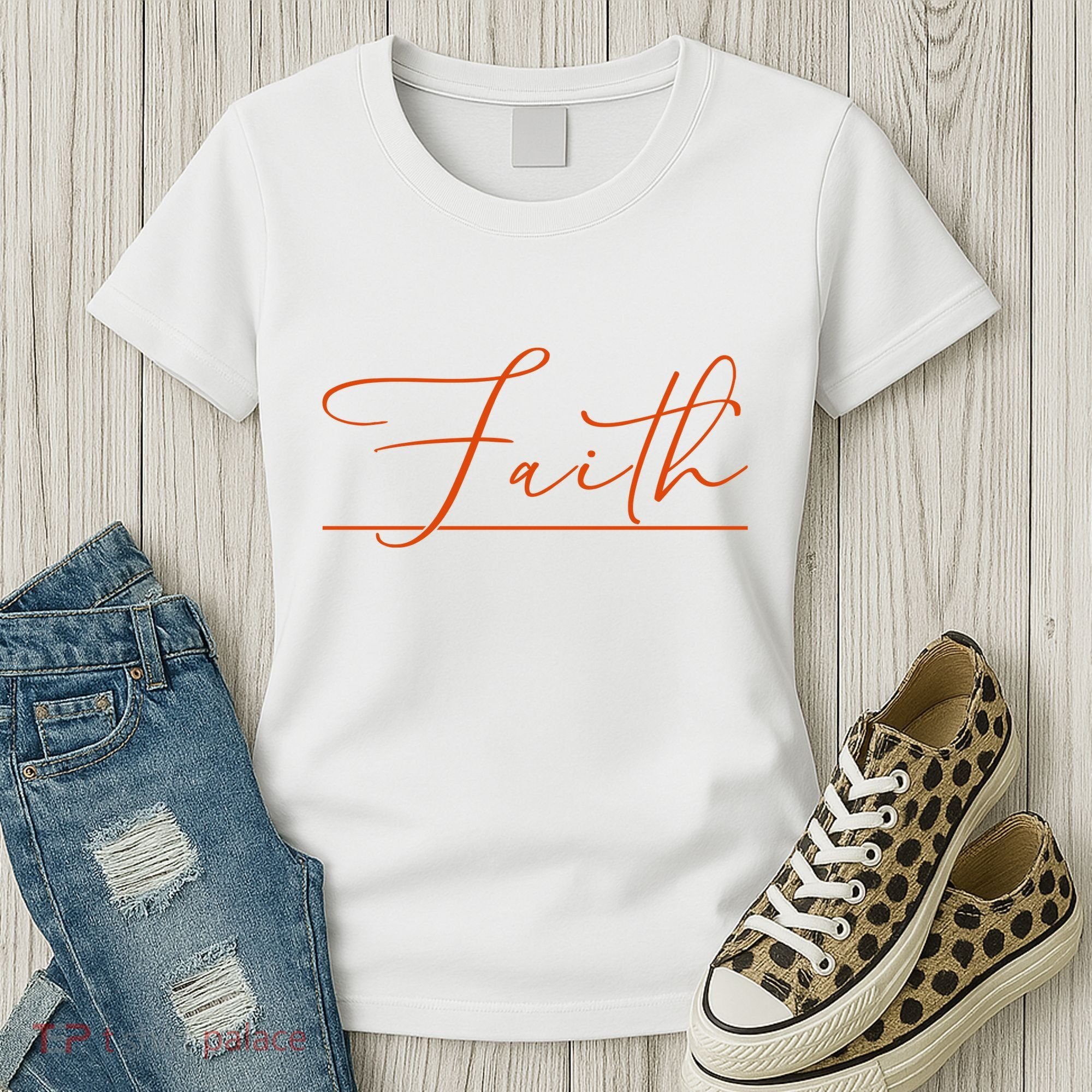 Faith Orange Christian Women's T-Shirt