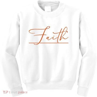 Faith Orange Christian Kids Sweatshirt