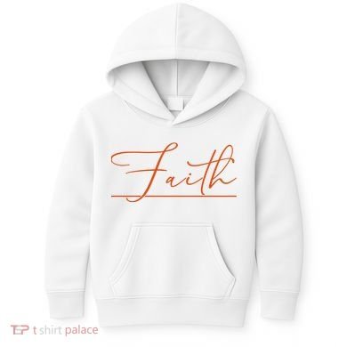 Faith Orange Christian Kids Hoodie