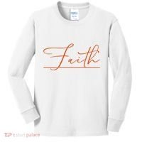 Faith Orange Christian Kids Long Sleeve Shirt thumb 0