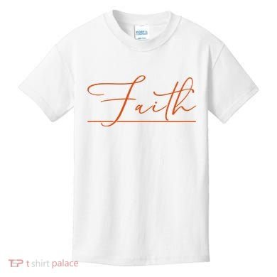 Faith Orange Christian Kids T-Shirt