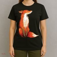Fox Orange, Cute Watercolor Fox T-Shirt thumb 4