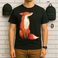 Fox Orange, Cute Watercolor Fox T-Shirt thumb 6