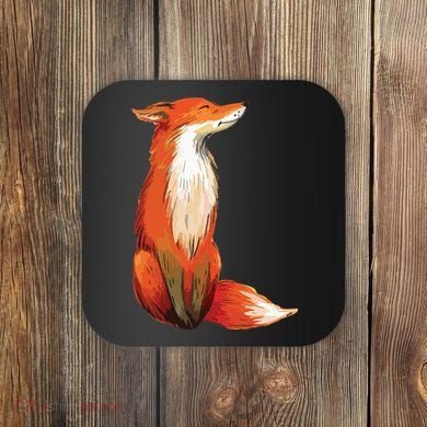 Fox Orange, Cute Watercolor Fox Coaster