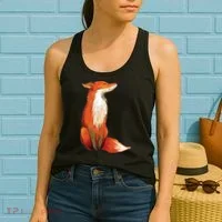 Fox Orange, Cute Watercolor Fox Women's Tank Top thumb 2