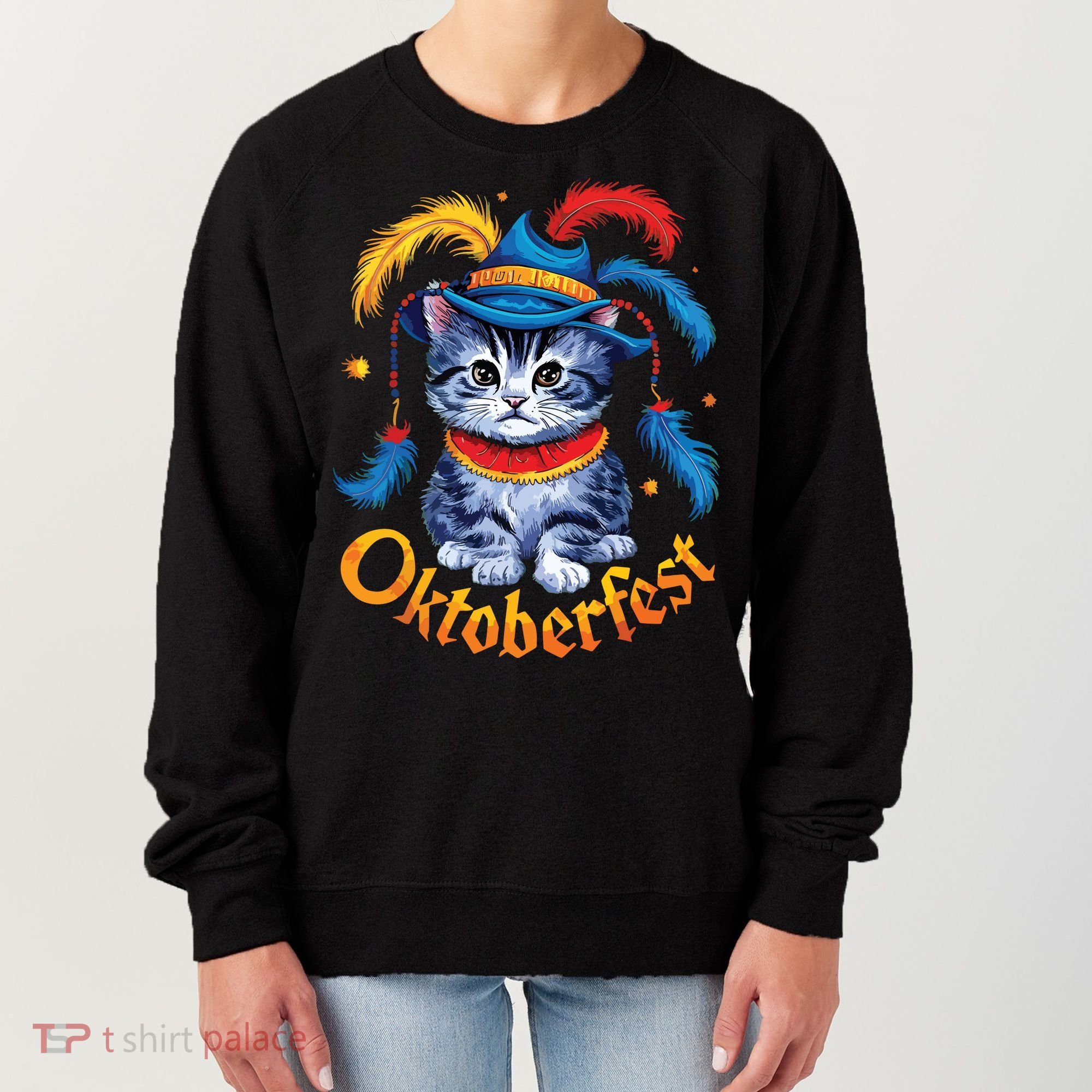 Funny Oktoberfest Cat Kitten Germany Women's Sweatshirt