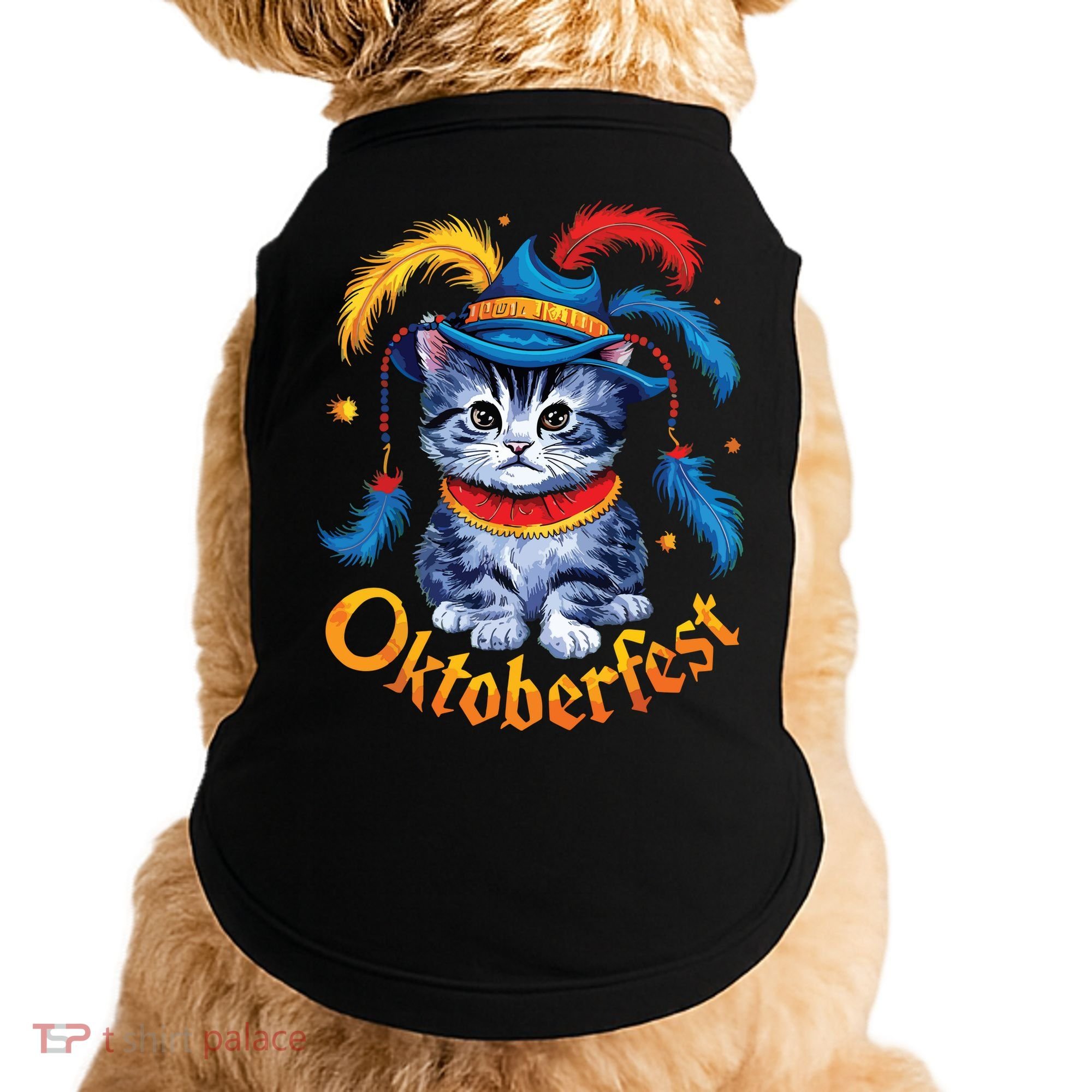 Funny Oktoberfest Cat Kitten Germany Doggie Tank