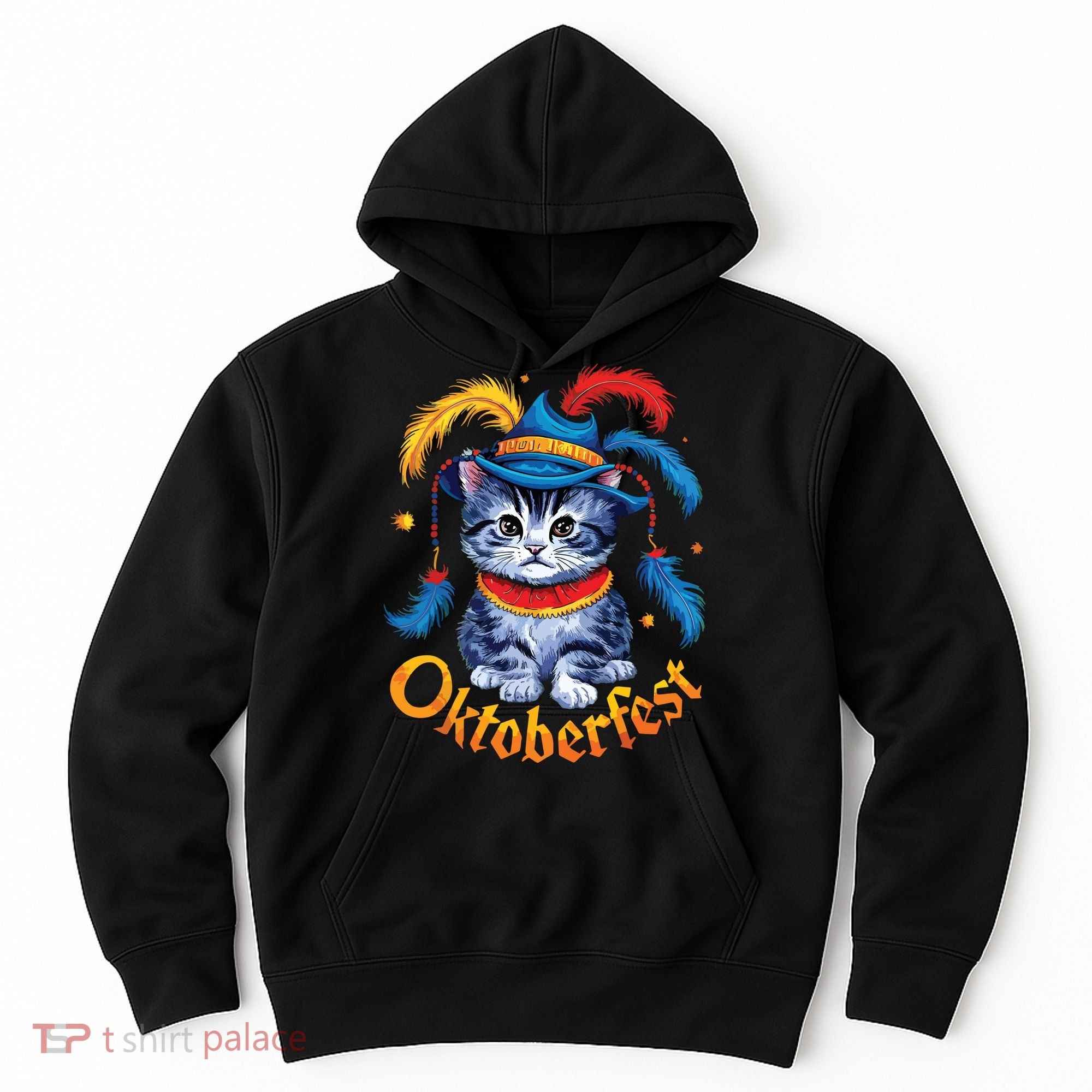 Funny Oktoberfest Cat Kitten Germany Hoodie