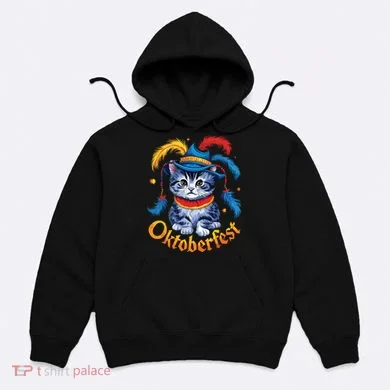 Funny Oktoberfest Cat Kitten Germany Hoodie