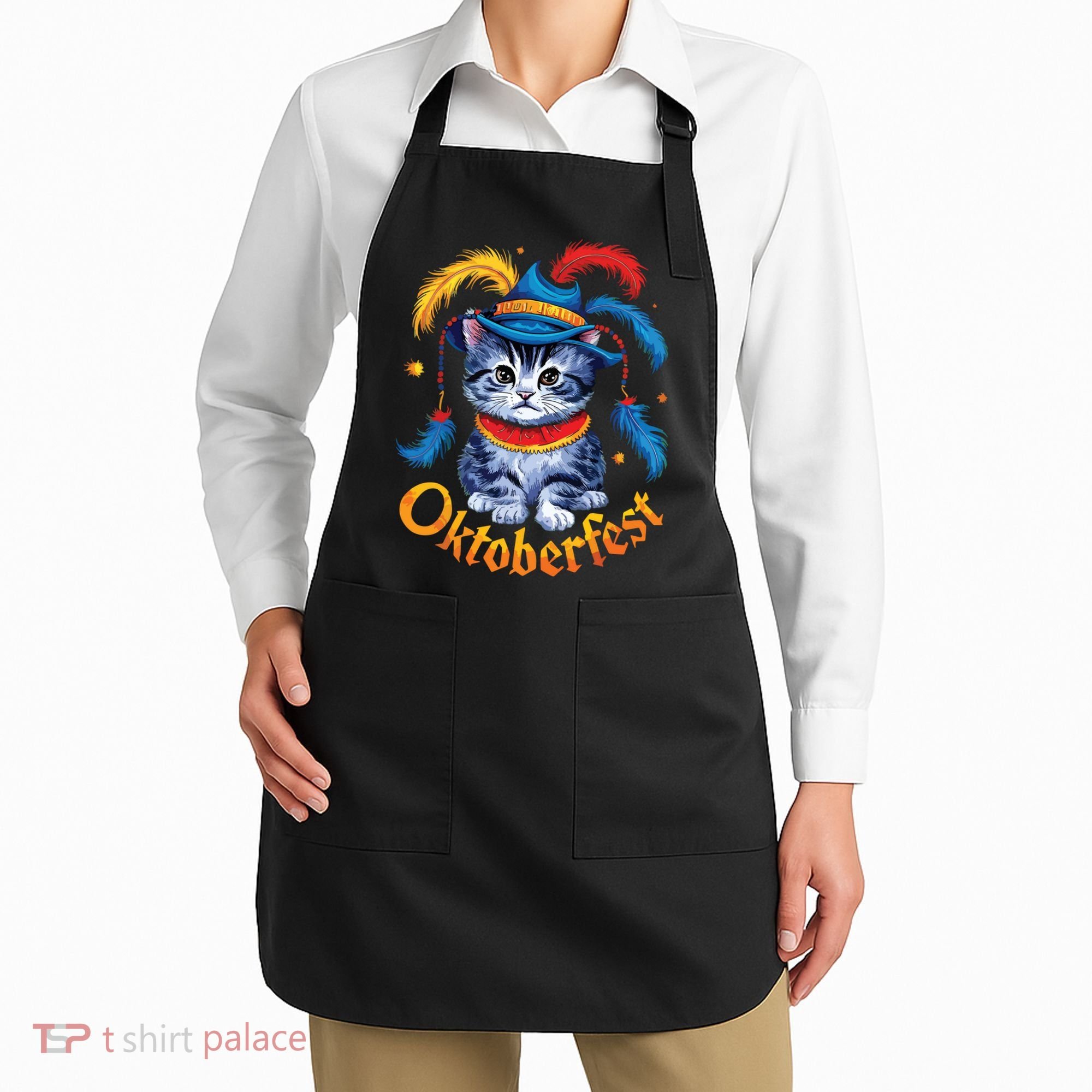 Funny Oktoberfest Cat Kitten Germany Apron
