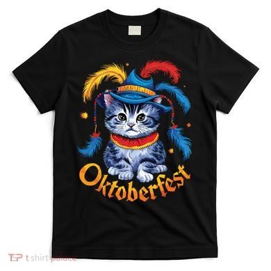 Funny Oktoberfest Cat Kitten Germany T-Shirt