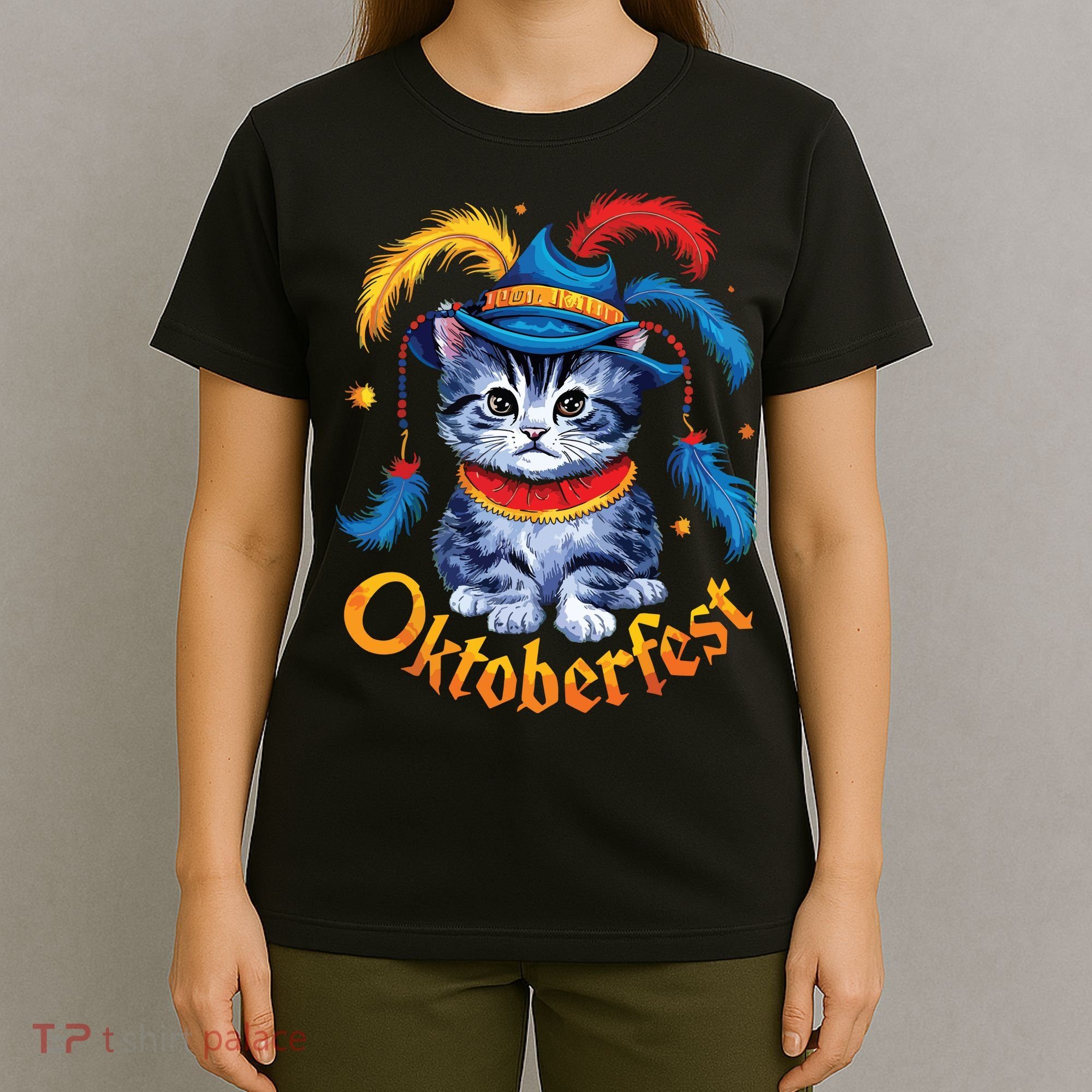 Funny Oktoberfest Cat Kitten Germany T-Shirt