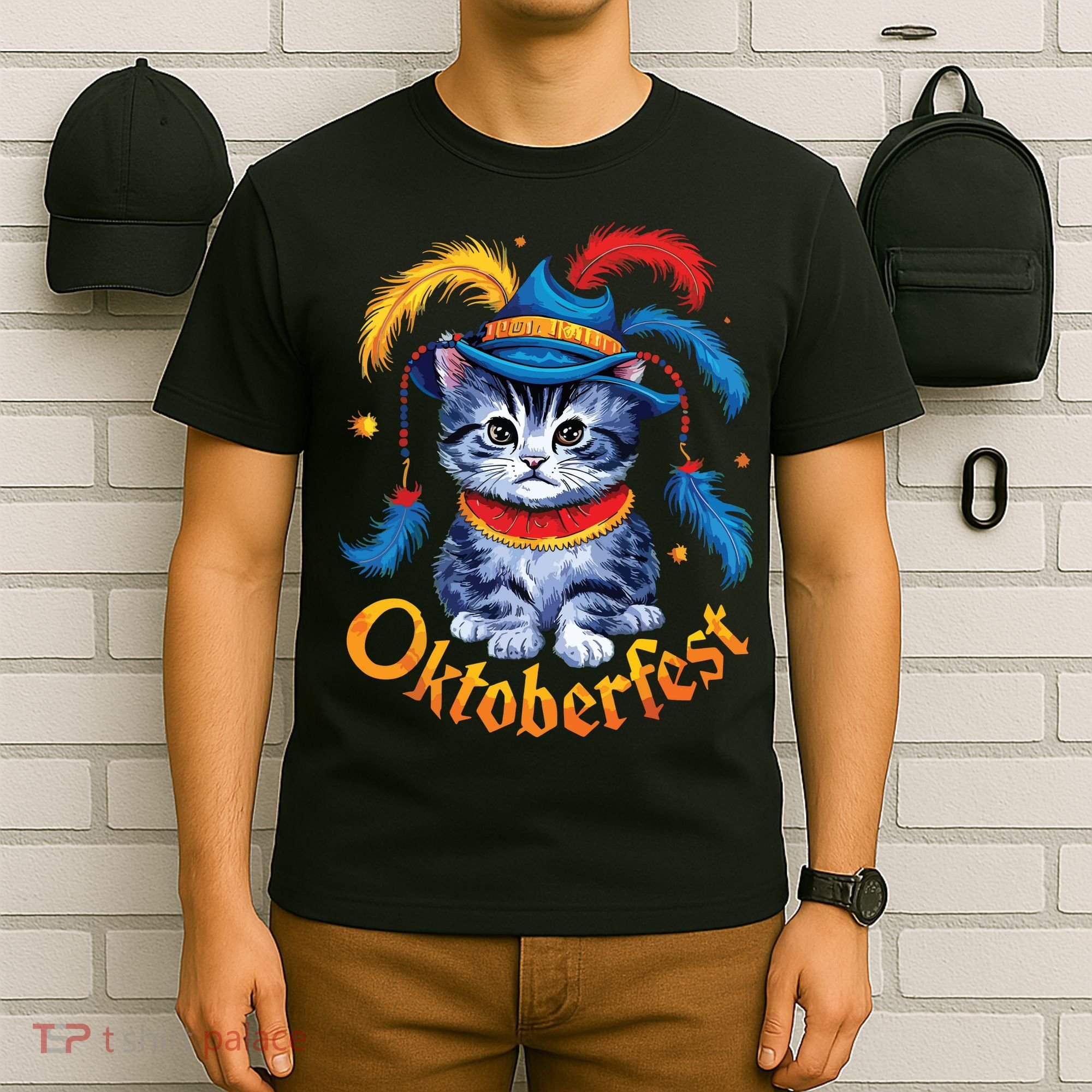 Funny Oktoberfest Cat Kitten Germany T-Shirt