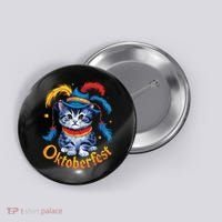 Funny Oktoberfest Cat Kitten Germany Button thumb 0