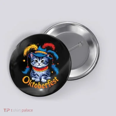 Funny Oktoberfest Cat Kitten Germany Button